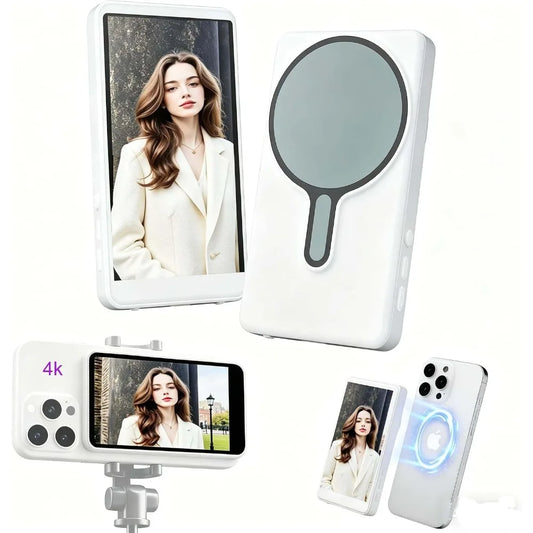 Selfie Monitor Screen 4K Magnetic Back Camera Monitor Wireless Vlog Screen with Remote for Solo Shooting Vlog Live Streaming