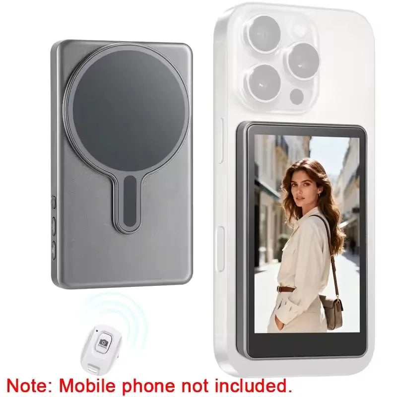 Selfie Monitor Screen 4K Magnetic Back Camera Monitor Wireless Vlog Screen with Remote for Solo Shooting Vlog Live Streaming